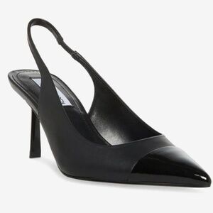 Steve Madden Kling Black Pointed Toe Slingback 7.5 Heels